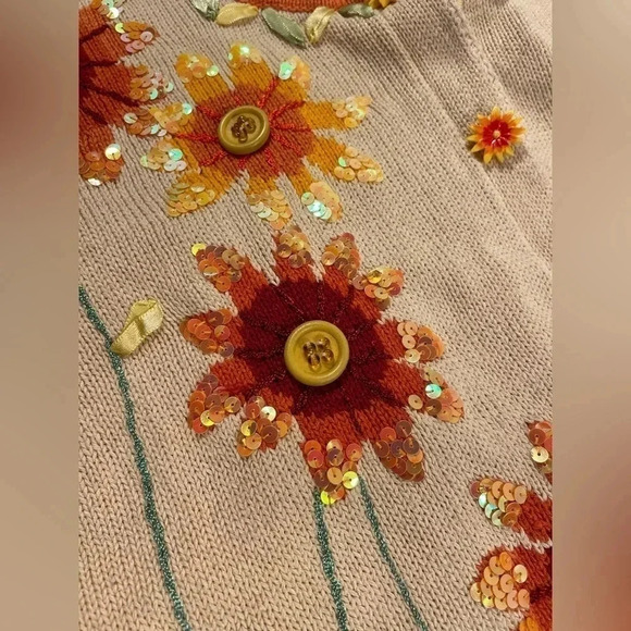 💥HOST PICK💥 Storybook Knits Size 2X Floral Design  Button Up Sweater Cardigan - Picture 5 of 11
